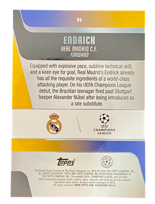 2025-26 Topps Chrome Future Stars, Endrick, 120/299