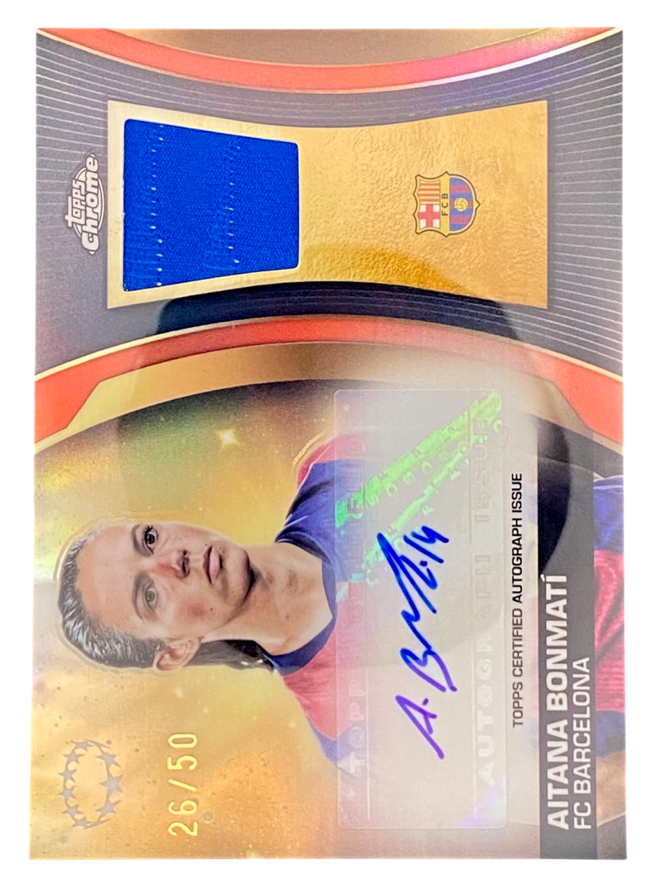 2025 Topps Chrome UEFA Women's Champions League, Aitana Bonmatí autograph, patch, 26/50