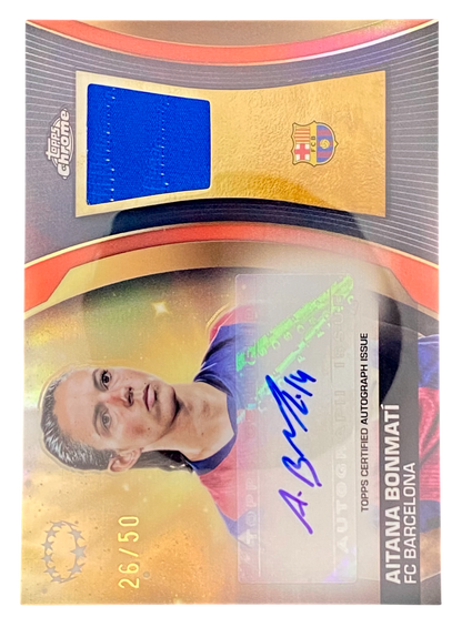 2025 Topps Chrome UEFA Women's Champions League, Aitana Bonmatí autograph, patch, 26/50