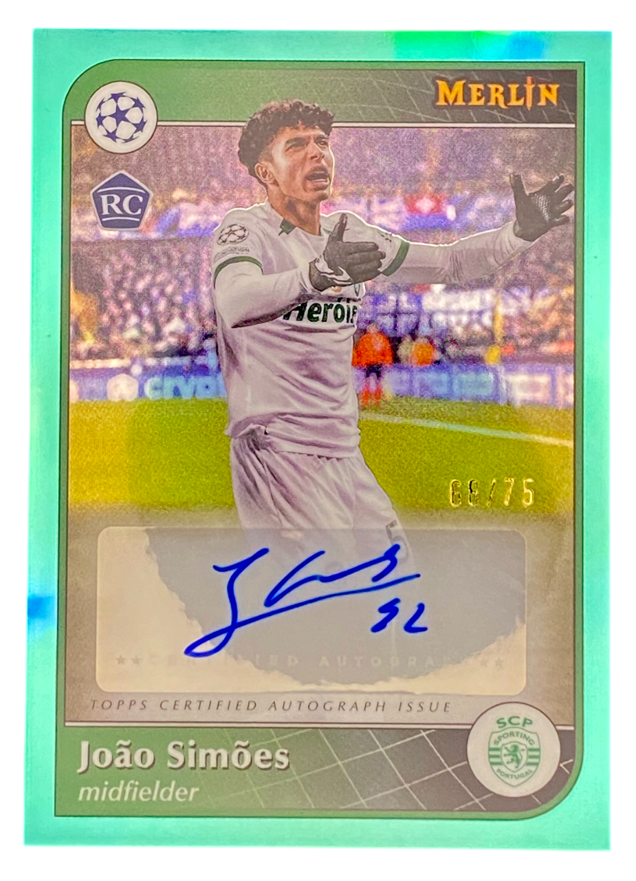 2025 Topps Merlin Joao Simoes autgraph RC, 68/75