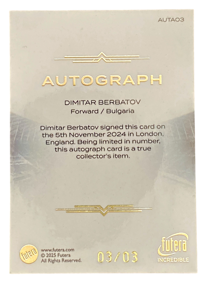 2025 Futera Incredible Dimitar Berbatov, Autograph, 3/3