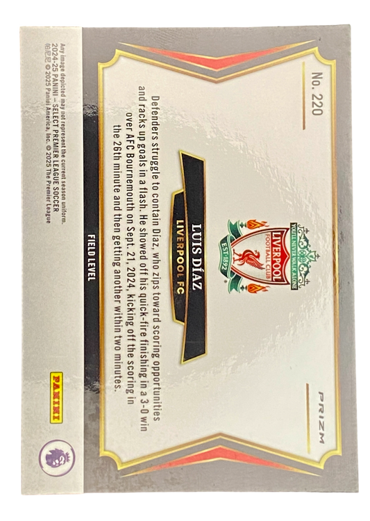 2024/25 Panini Premier League Soccer Luis Díaz Peacock Wales