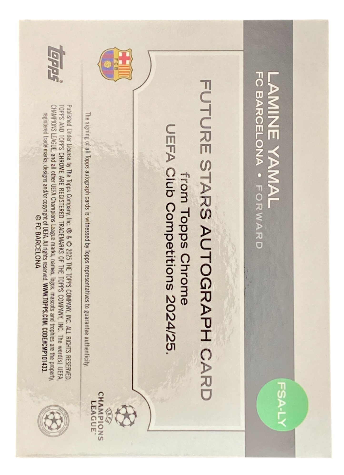 2025 Topps Chrome UCC Lamine Yamal Auto 022/199