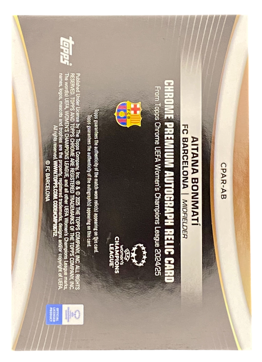 2025 Topps Chrome UEFA Women's Champions League, Aitana Bonmatí autograph, patch, 26/50