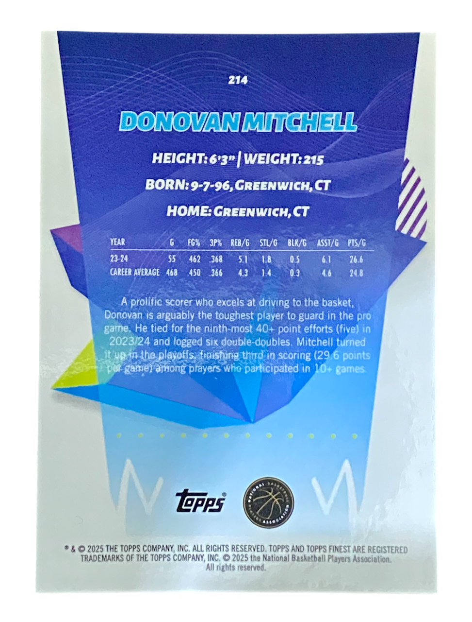 2025 Topps Finest Donvan Mitchell 32/49