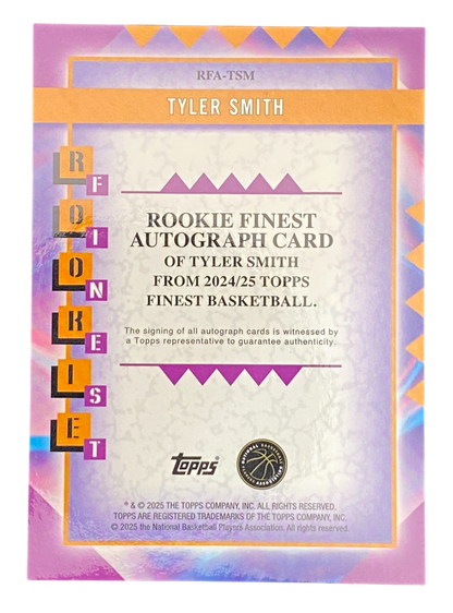 2025 Topps Finest Tyler Smith Autogrpah RC 03/25