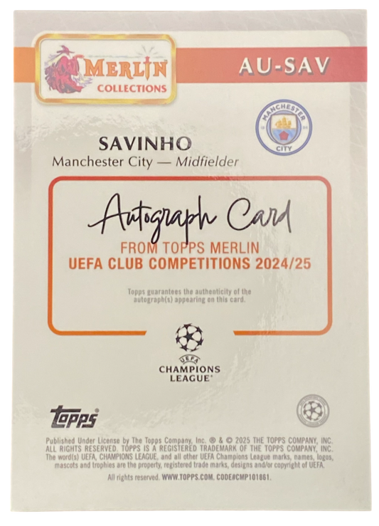 2025 Topps Merlín Savinho autograph 099/150