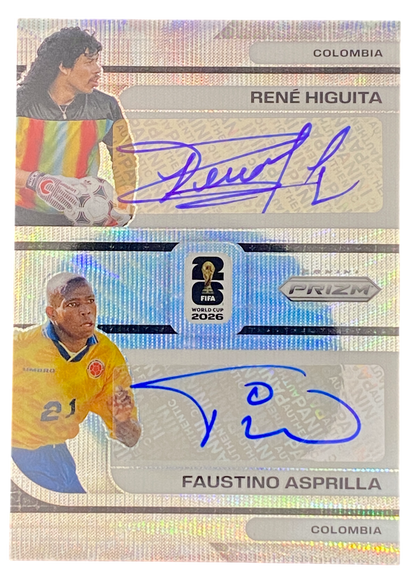 2026 Panini Prizm FIFA World Cup René Higuita, Faustino Asprilla Dual Autograph