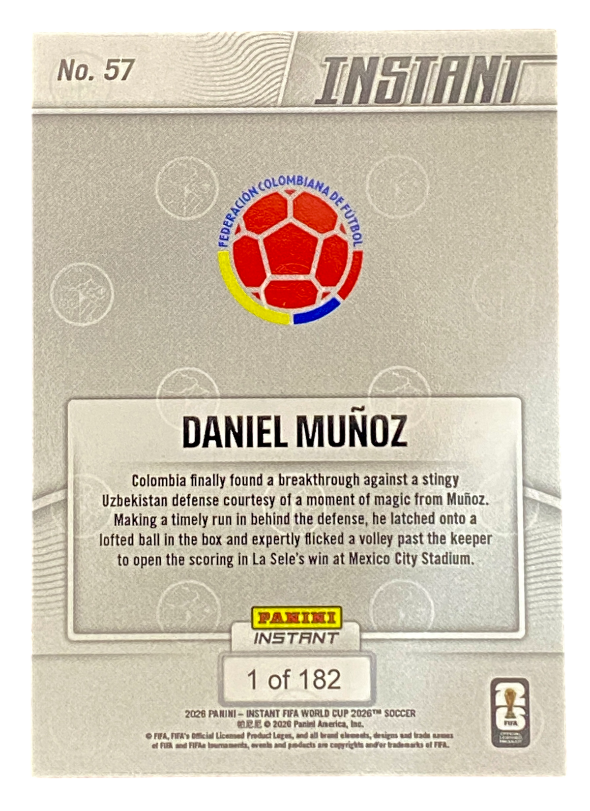 2026 Panini Instant Daniel Muñoz FIFA World Cup