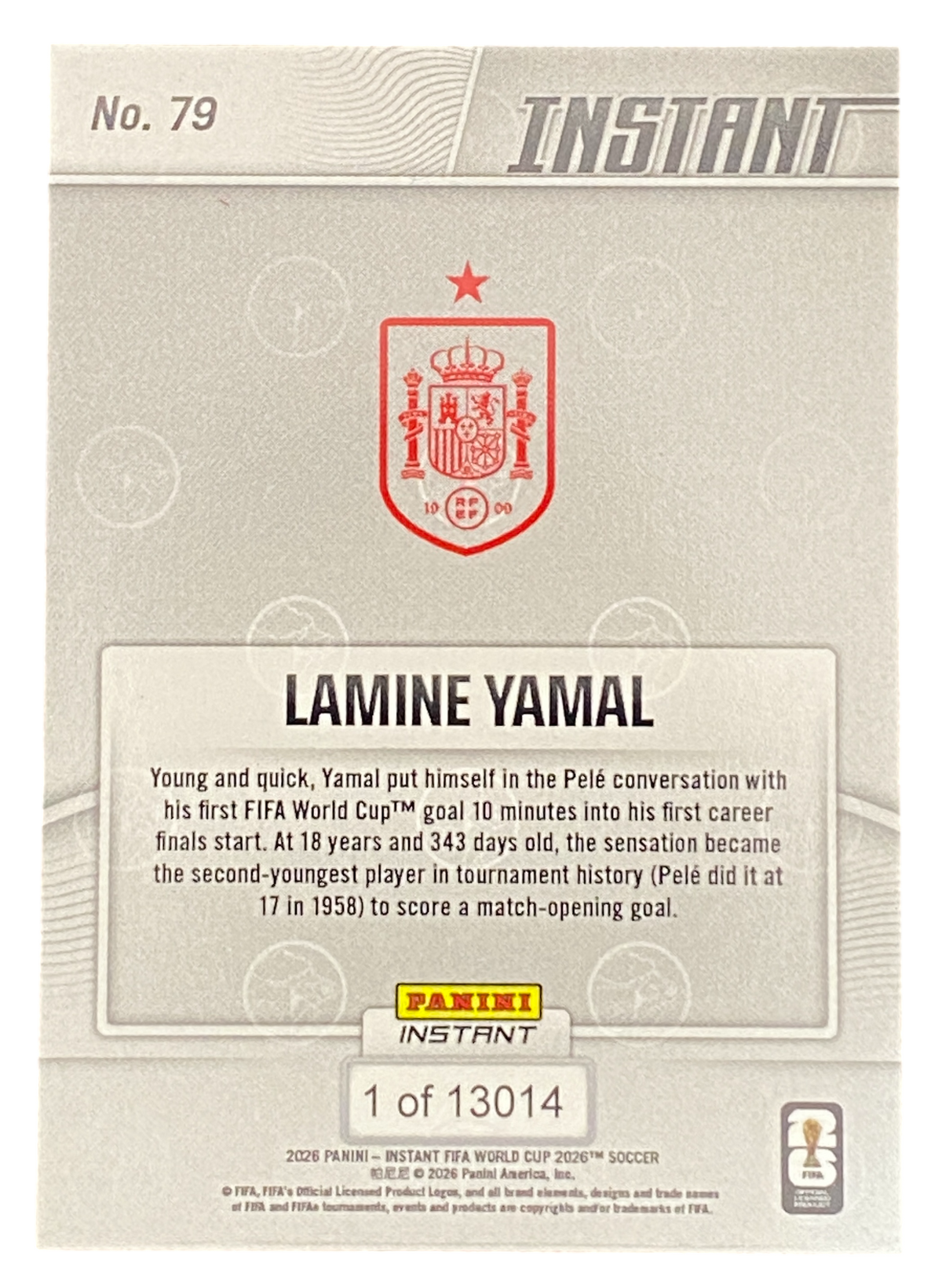 2026 Panini Instant Lamine Yamal FIFA World Cup