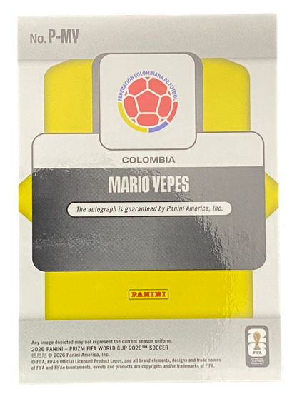 2026 Panini Prizm FIFA World Cup Mario Yepes, Autograph