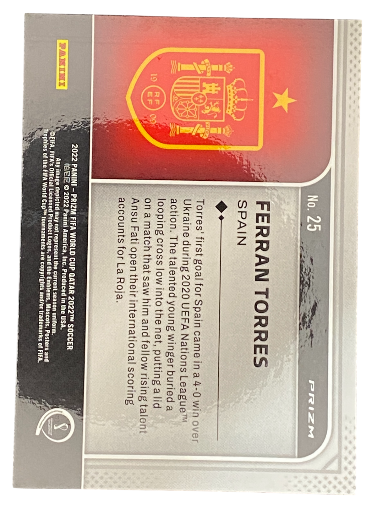 2026 Panini Prizm World Cup Ferran Torres, National Pride, Case Hit