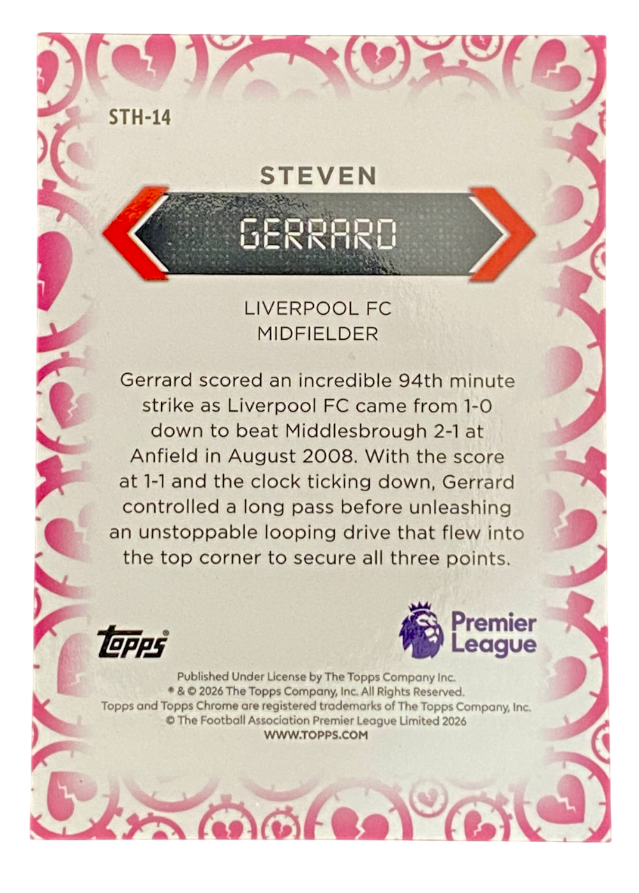 2026 Topps Chrome Premier League Steven Gerrard Time Heartbreak