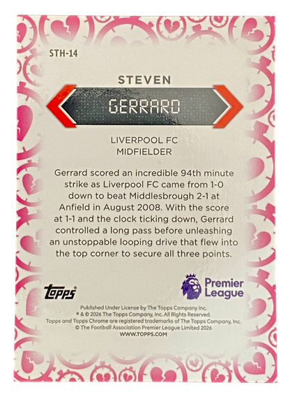 2026 Topps Chrome Premier League Steven Gerrard Time Heartbreak