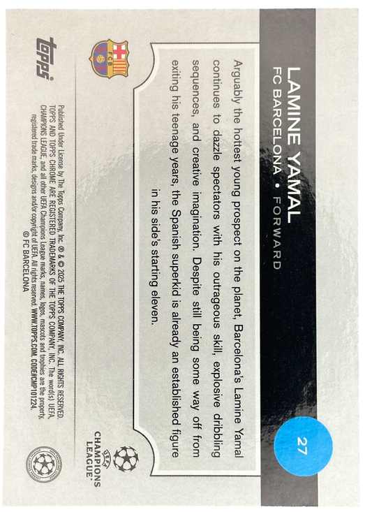 2024-25 Topps Chrome UEFA Lamine Yamal Future Stars