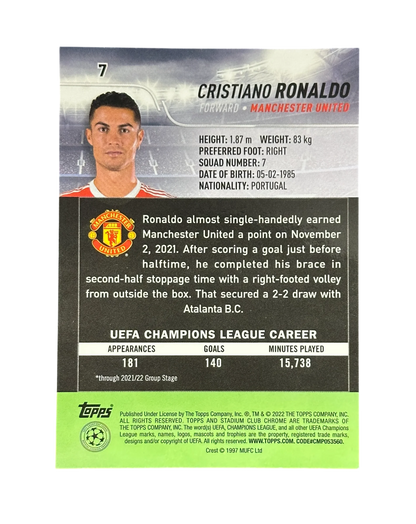 2022 Topps Stadium Club Chrome Cristiano Ronaldo