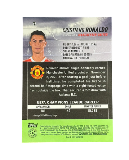 2022 Topps Stadium Club Chrome Cristiano Ronaldo