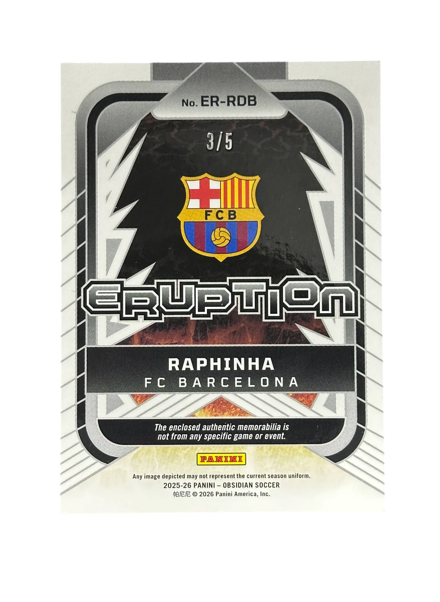 2024-25 Panini Obsidian Soccer, Raphinha, /5, Patch