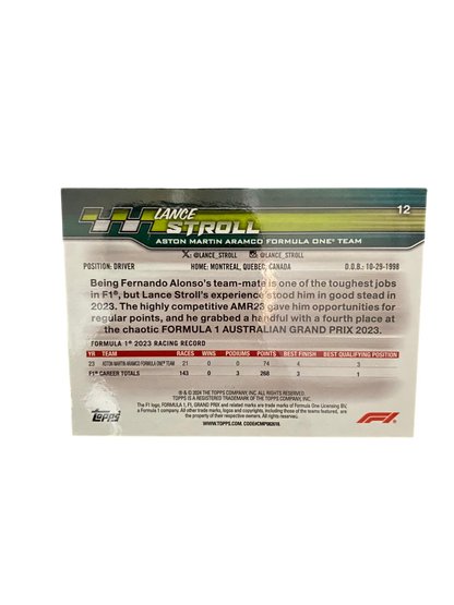 2024 Topps Paddock Pass, Lance Stroll, 4/99