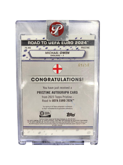 Michael Owen Topps Pristine Road to Euro 2024 Autograph 9-50