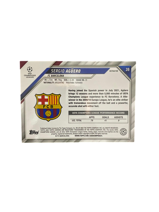 2022 Topps Chrome UCL, Sergio Agüero, Refractor