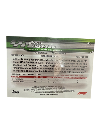 2024 Topps Paddock Pass, F1 Valteri Bottas, 247/275