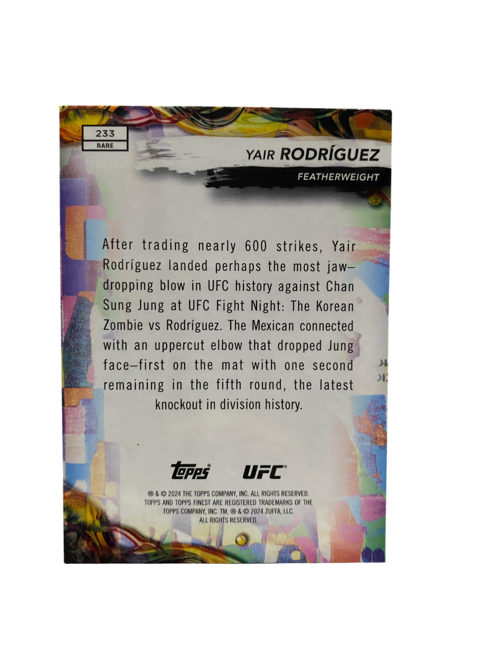 2024 Topps Finest, UFC Yair Rodriguez, /99